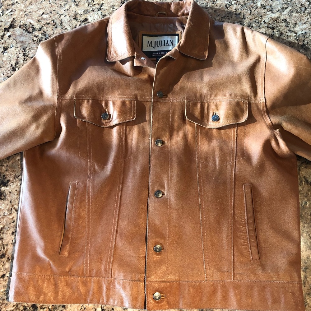 Wilsons Cognac Leather Jacket Large